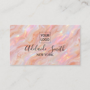 opal stone business card makeup artist elegant
