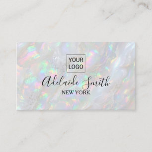 opal stone business card makeup artist elegant