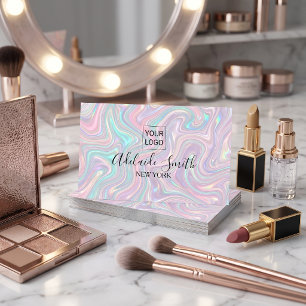opal stone business card makeup artist elegant