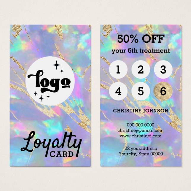  opal stone loyalty card (Front & Back)