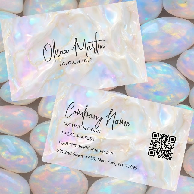 Opal  Stone Shimmer Business Card (Creator Uploaded)