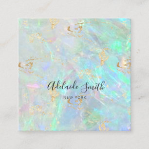 opal stone texture square business card