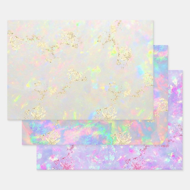 opal texture design wrapping paper sheets (Set)