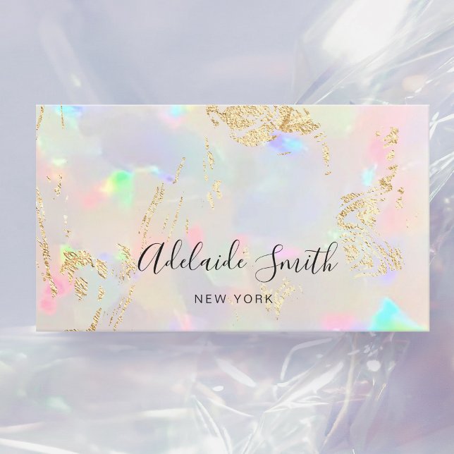 opal texture gold details  business card (Creator Uploaded)