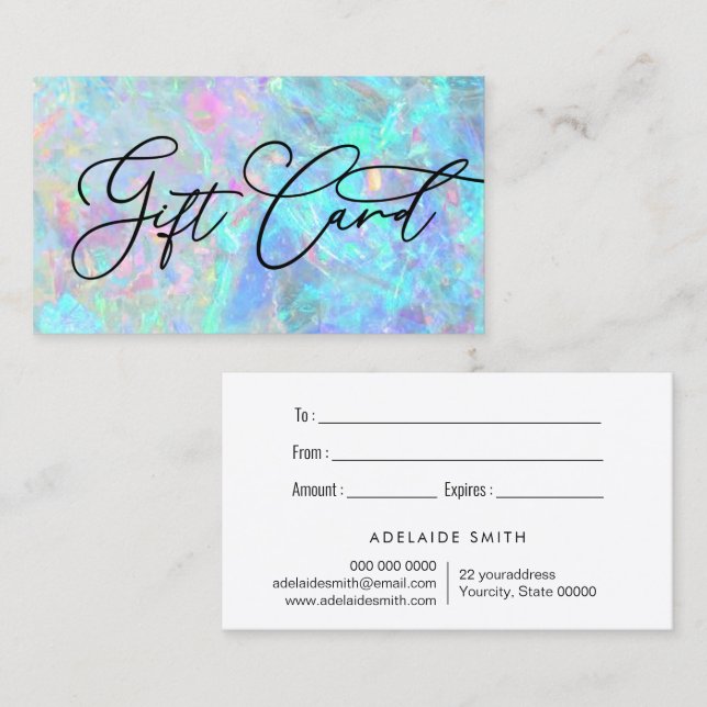 opal texture photo gift card (Front/Back)