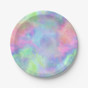 opal watercolor splash : paper plate