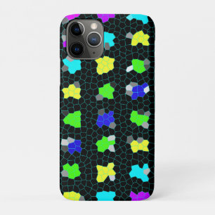 Opalescent Colorful Stained Glass Checks, iPhone 11 Pro Case