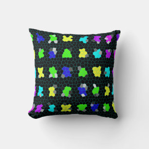 Opalescent Colorful Stained Glass Checks, Cushion
