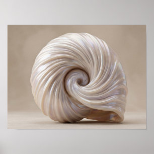 Opalescent Spiral Shell Luxury Canvas Print