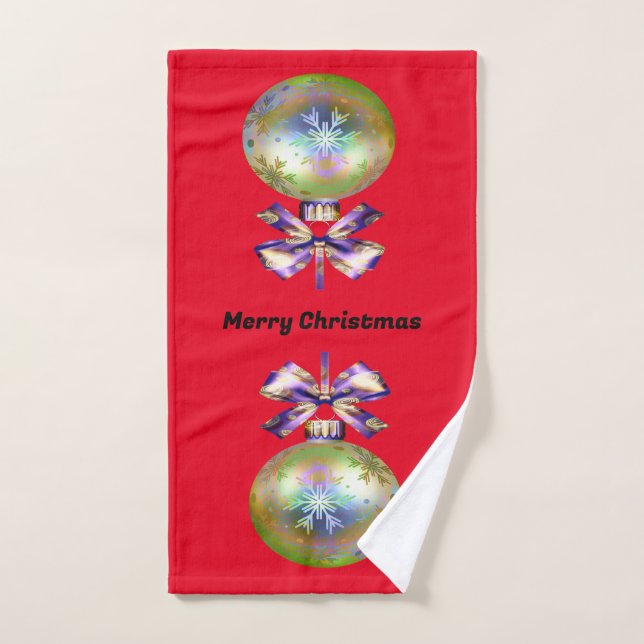 Opalised Lawn Bowls Christmas Bauble, Hand Towel (Hand Towel)