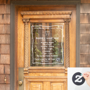 Opaque Café Coffee Shop QR Code Business Hours