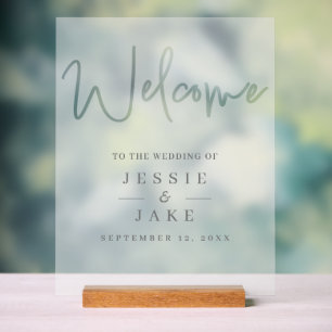 Opaque effect wedding welcome sign