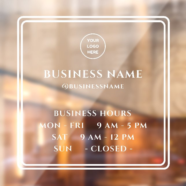 Opaque Minimalist Opening Time With Logo Business (Sheet 2)