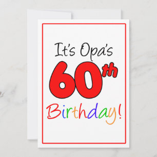 Opa's 60th Milestone Birthday Party Celebration Invitation
