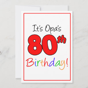 Opa's 80th Milestone Birthday Party Celebration Invitation