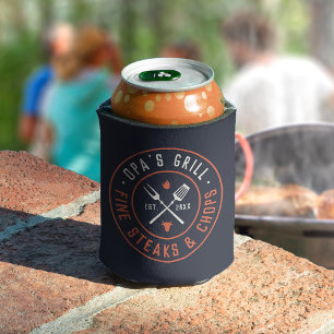 Opa's Grill Personalised Year Established Can Cooler