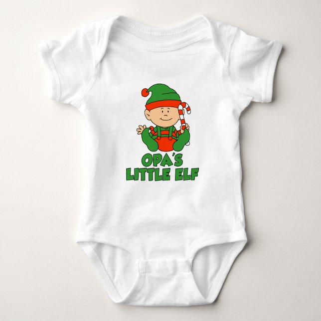Opa's Little Elf Baby Bodysuit (Front)
