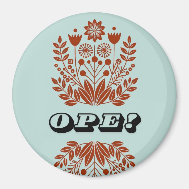 Ope! Scandinavian Rosemaling Magnet (Front)