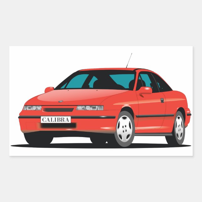 Opel Calibra red front Rectangular Sticker (Front)