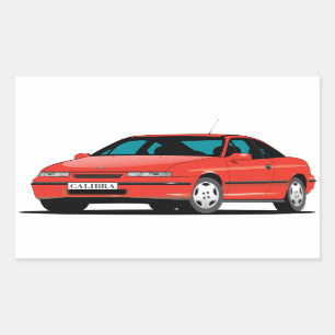 Opel Calibra red front Rectangular Sticker