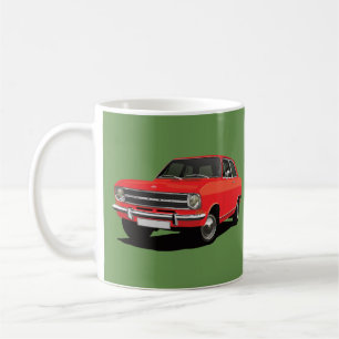 Opel Kadett B sedan, 2x red images - Coffee Mug