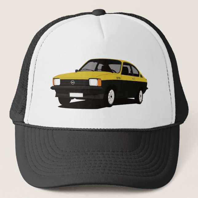 Opel Kadett GT/E Coupé yellow-black Trucker Hat (Front)