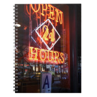 Open 24 Hours Neon Diner Sign NYC Photography