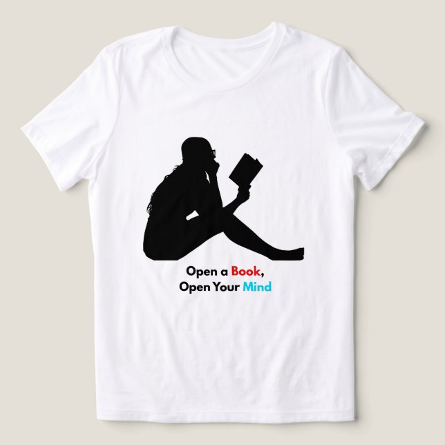 Open a Book, Open Your Mind – Reading Lover Design Tri-Blend Shirt (Design Front)