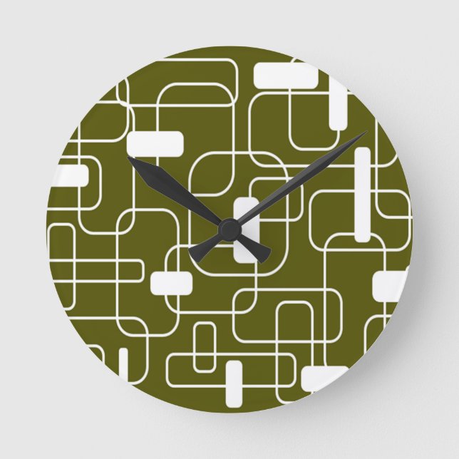 Open and Closed Rectangles – Camo  Round Clock (Front)