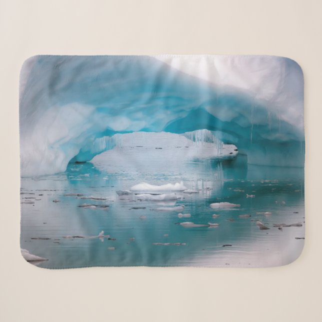 Open Arch Iceberg | Antarctica Sherpa Blanket (Front (Horizontal))