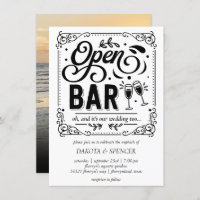 Open Bar (and Wedding) | Simple Casual Photo Invit