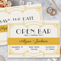 Open Bar Art Deco Ochre Yellow and Grey
