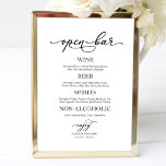 Open Bar Elegant Calligraphy Wedding Sign<br><div class="desc">Open Bar Elegant Calligraphy Wedding Sign</div>