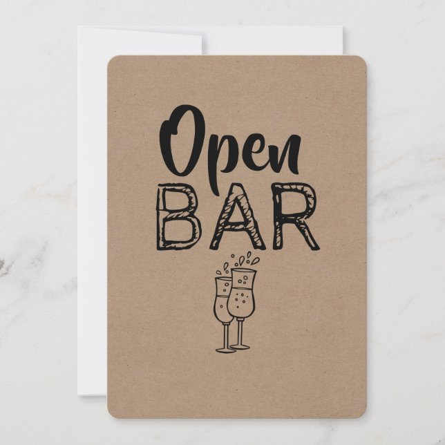 Open Bar | GROOMSMAN | BEST MAN Funny Proposal Invitation (Front)