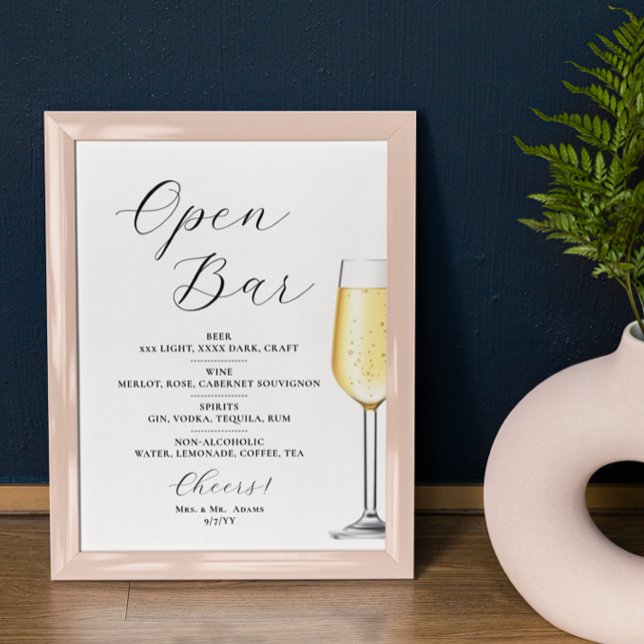 Open bar Menu wedding sign Poster (Creator Uploaded)