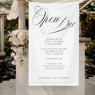 Open Bar! Modern, Calligraphy, White Banner