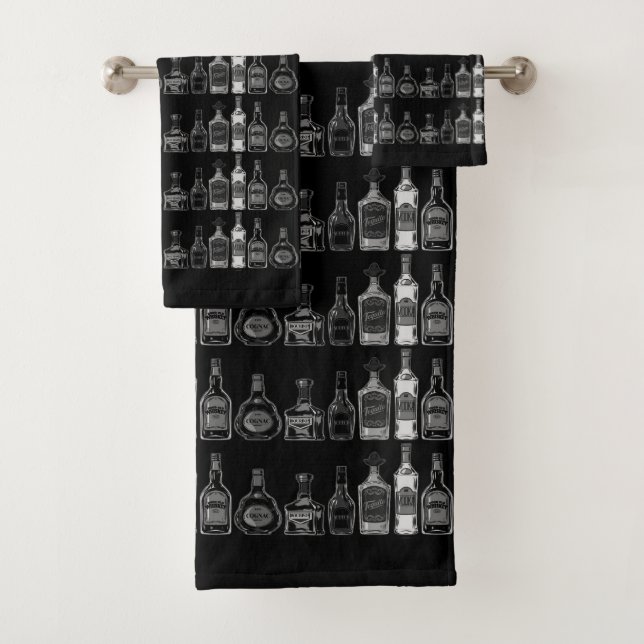 Open Bar Monochrome Bath Towel Set (Insitu)