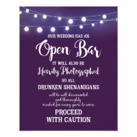 OPEN BAR party or wedding sign