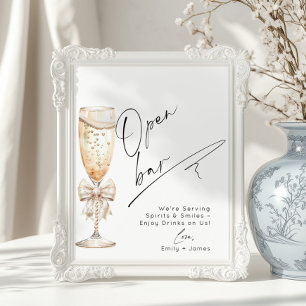 Open Bar Pearls and Prosecco bridal shower Poster