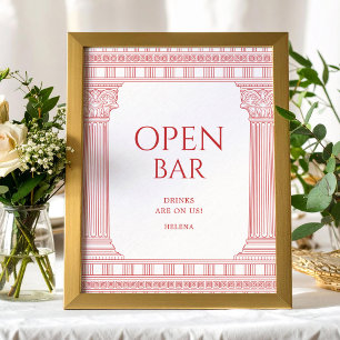 Open bar poster for goddess party