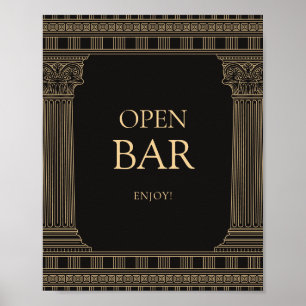 Open bar sign for Greek party with CUSTOM COLOURS