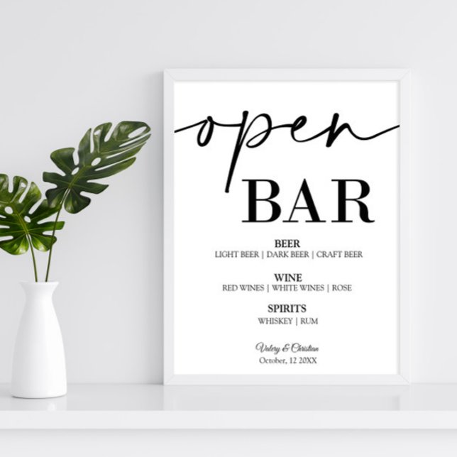  Open bar wedding sign 16x20 (Creator Uploaded)