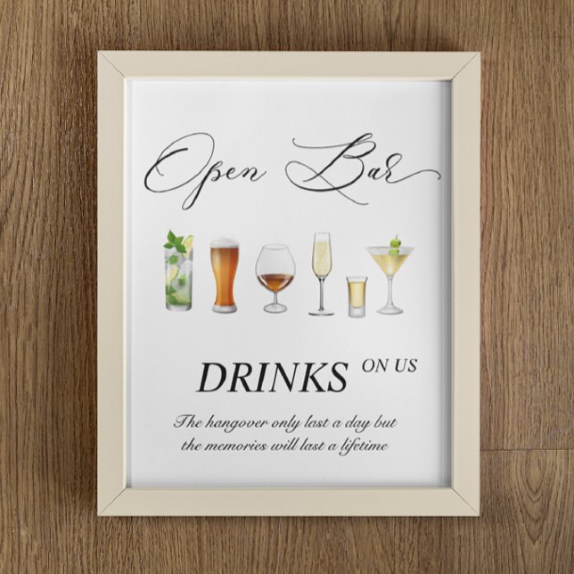 Open bar wedding sign 8x10 (Creator Uploaded)