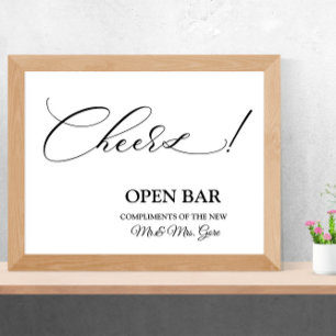 Open bar wedding sign poster
