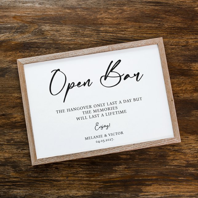 Open Bar Wedding Sign Poster (Creator Uploaded)