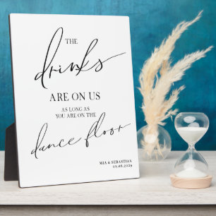Open bar  wedding sign tabletop Plaque