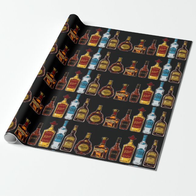 Open Bar Wrapping Paper (Unrolled)