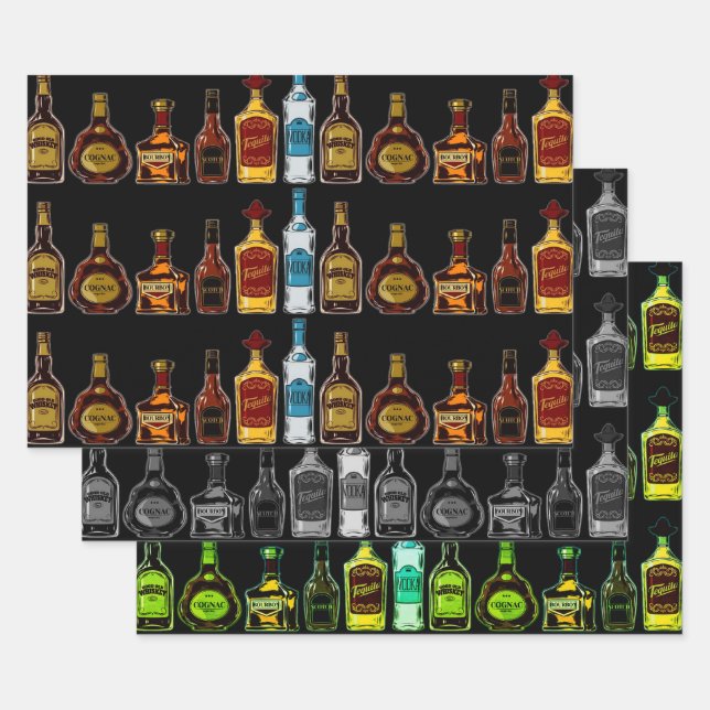 Open Bar  Wrapping Paper Sheet (Set)