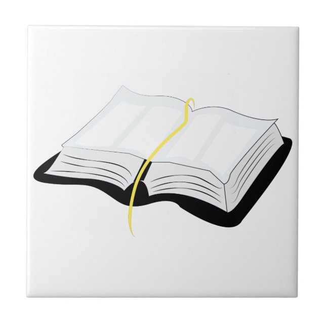 Open Bible Ceramic Tile (Front)