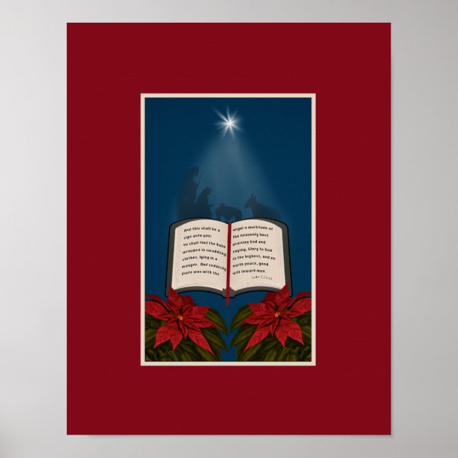 Open Bible Christmas Message Poster (Front)